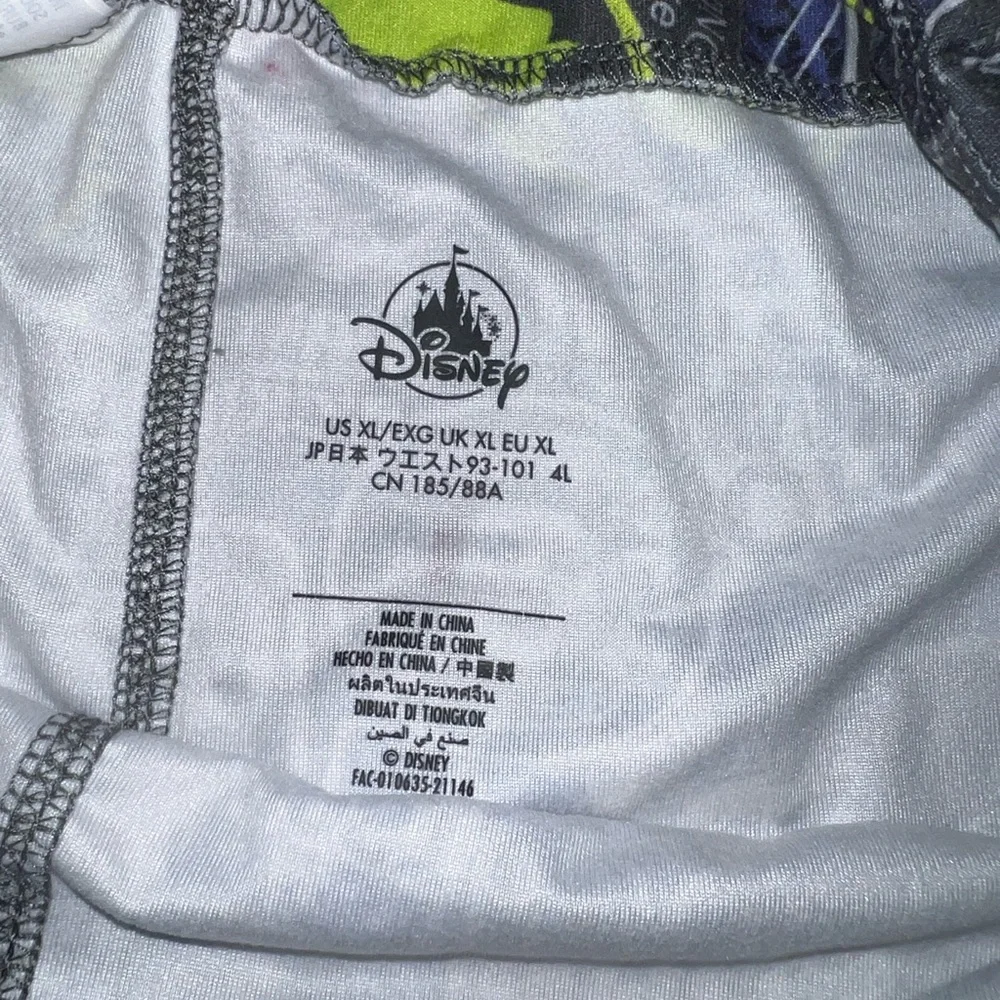 Disney Graphic Leggings in Black, White, and Neon Green XL - Picture 6 of 6